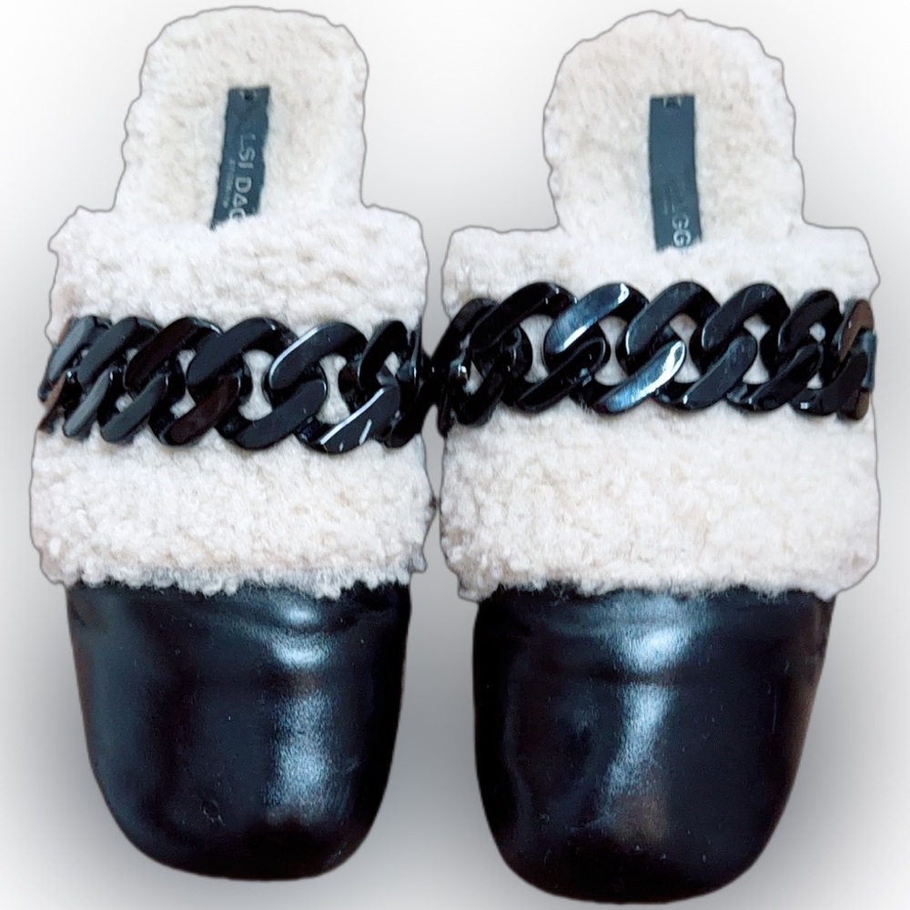 Kelsi Dagger Black and Cream Mules